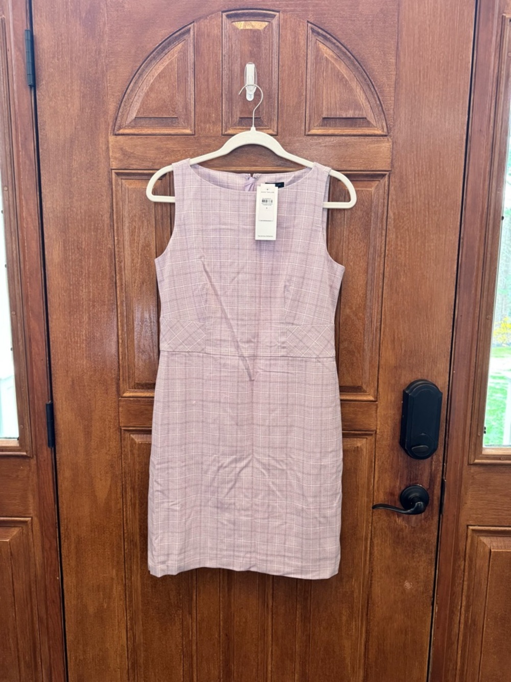 Ann Taylor Lilac Plaid Sleeveless Sheath Dress